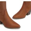 image:imageDREAM PAIRS Womens Cowboy Boots Wide Calf Comfortable Pull On Zipper Chunky Heel Pointed Toe Embroidered Western Cowgirl Knee High Boots Ladies Retro Tall BootBrown