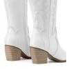 image:imageDREAM PAIRS Womens Cowboy Boots Wide Calf Comfortable Pull On Zipper Chunky Heel Pointed Toe Embroidered Western Cowgirl Knee High Boots Ladies Retro Tall BootAll White
