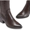 image:imageDREAM PAIRS Womens Cowboy Boots Wide Calf Comfortable Pull On Zipper Chunky Heel Pointed Toe Embroidered Western Cowgirl Knee High Boots Ladies Retro Tall BootBrownPu