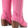 image:imageDREAM PAIRS Womens Cowboy Boots Wide Calf Comfortable Pull On Zipper Chunky Heel Pointed Toe Embroidered Western Cowgirl Knee High Boots Ladies Retro Tall BootHot Pink