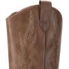 image:imageDREAM PAIRS Womens Cowboy Boots Wide Calf Comfortable Pull On Zipper Chunky Heel Pointed Toe Embroidered Western Cowgirl Knee High Boots Ladies Retro Tall BootLight Brown