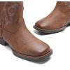 image:imageDREAM PAIRS Womens Cowboy Cowgirl Boots Embroidered Square Toe Mid Calf Western Boots Fashion Dress Chunky Low Heel Shoes for Theme Party Country ConcertDark Brown