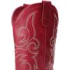 image:imageDREAM PAIRS Womens Cowboy Cowgirl Boots Embroidered Square Toe Mid Calf Western Boots Fashion Dress Chunky Low Heel Shoes for Theme Party Country ConcertRed