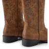 image:imageDREAM PAIRS Womens Cowboy Cowgirl Boots Embroidered Square Toe Mid Calf Western Boots Fashion Dress Chunky Low Heel Shoes for Theme Party Country ConcertBrown