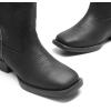 image:imageDREAM PAIRS Womens Cowboy Cowgirl Boots Embroidered Square Toe Mid Calf Western Boots Fashion Dress Chunky Low Heel Shoes for Theme Party Country ConcertAll Black