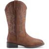 image:imageDREAM PAIRS Womens Cowboy Cowgirl Boots Embroidered Square Toe Mid Calf Western Boots Fashion Dress Chunky Low Heel Shoes for Theme Party Country ConcertDark Brown