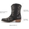 image:imageDREAM PAIRS Womens Cowboy Cowgirl Western Boots Embroidered Stitched Ankle Boots Square Toe Chunky Heel Fashion Short Booties with ZipperBlack