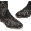 image:imageDREAM PAIRS Womens Cowboy Cowgirl Western Boots Embroidered Stitched Ankle Boots Square Toe Chunky Heel Fashion Short Booties with ZipperBlack