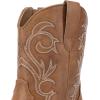 image:imageDREAM PAIRS Womens Cowboy Cowgirl Western Boots Embroidered Stitched Ankle Boots Square Toe Chunky Heel Fashion Short Booties with ZipperTan