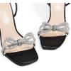 image:imageDREAM PAIRS Womens Double Bowknots Crystal Sandals Clear Slingback Heels Square Toe Shoes for Party WeddingBlack