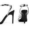 image:imageDREAM PAIRS Womens Double Bowknots Crystal Sandals Clear Slingback Heels Square Toe Shoes for Party WeddingBlack