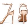 image:imageDREAM PAIRS Womens Double Bowknots Crystal Sandals Clear Slingback Heels Square Toe Shoes for Party WeddingChampagne