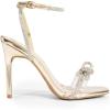 image:imageDREAM PAIRS Womens Double Bowknots Crystal Sandals Clear Slingback Heels Square Toe Shoes for Party WeddingGoldpu