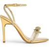 image:imageDREAM PAIRS Womens Double Bowknots Crystal Sandals Clear Slingback Heels Square Toe Shoes for Party WeddingGoldrhinestone
