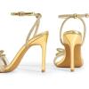 image:imageDREAM PAIRS Womens Double Bowknots Crystal Sandals Clear Slingback Heels Square Toe Shoes for Party WeddingGoldrhinestone