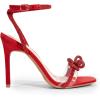 image:imageDREAM PAIRS Womens Double Bowknots Crystal Sandals Clear Slingback Heels Square Toe Shoes for Party WeddingRedsatin