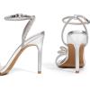image:imageDREAM PAIRS Womens Double Bowknots Crystal Sandals Clear Slingback Heels Square Toe Shoes for Party WeddingSilver