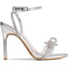 image:imageDREAM PAIRS Womens Double Bowknots Crystal Sandals Clear Slingback Heels Square Toe Shoes for Party WeddingSilver