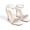 image:imageDREAM PAIRS Womens Double Bowknots Crystal Sandals Clear Slingback Heels Square Toe Shoes for Party WeddingWhite