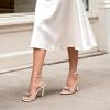 image:imageDREAM PAIRS Womens Double Bowknots Crystal Sandals Clear Slingback Heels Square Toe Shoes for Party WeddingWhite