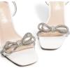 image:imageDREAM PAIRS Womens Double Bowknots Crystal Sandals Clear Slingback Heels Square Toe Shoes for Party WeddingWhite