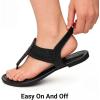 image:imageDREAM PAIRS Womens Elastic Strappy String Thong Ankle Strap Summer Gladiator SandalsBlack