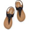 image:imageDREAM PAIRS Womens Elastic Strappy String Thong Ankle Strap Summer Gladiator SandalsBlackBrownfabric