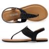 image:imageDREAM PAIRS Womens Elastic Strappy String Thong Ankle Strap Summer Gladiator SandalsBlackBrownfabric