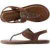 image:imageDREAM PAIRS Womens Elastic Strappy String Thong Ankle Strap Summer Gladiator SandalsBrown