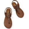 image:imageDREAM PAIRS Womens Elastic Strappy String Thong Ankle Strap Summer Gladiator SandalsBrown