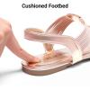 image:imageDREAM PAIRS Womens Elastic Strappy String Thong Ankle Strap Summer Gladiator SandalsChampagneGold