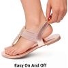 image:imageDREAM PAIRS Womens Elastic Strappy String Thong Ankle Strap Summer Gladiator SandalsChampagneGold