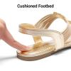 image:imageDREAM PAIRS Womens Elastic Strappy String Thong Ankle Strap Summer Gladiator SandalsGold