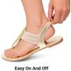 image:imageDREAM PAIRS Womens Elastic Strappy String Thong Ankle Strap Summer Gladiator SandalsGold