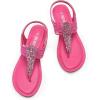 image:imageDREAM PAIRS Womens Elastic Strappy String Thong Ankle Strap Summer Gladiator SandalsHot Pinkpu