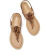 image:imageDREAM PAIRS Womens Elastic Strappy String Thong Ankle Strap Summer Gladiator SandalsLeopardn