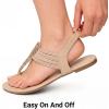 image:imageDREAM PAIRS Womens Elastic Strappy String Thong Ankle Strap Summer Gladiator SandalsNude