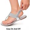 image:imageDREAM PAIRS Womens Elastic Strappy String Thong Ankle Strap Summer Gladiator SandalsSilver