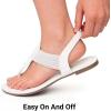 image:imageDREAM PAIRS Womens Elastic Strappy String Thong Ankle Strap Summer Gladiator SandalsWhiteGlitter