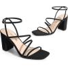 image:imageDREAM PAIRS Womens Heels Chunky Block Strappy Square Open Toe Ankle Buckle Heeled Sandals Wedding Party Dress Shoes IndieBlacknubuck