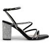 image:imageDREAM PAIRS Womens Heels Chunky Block Strappy Square Open Toe Ankle Buckle Heeled Sandals Wedding Party Dress Shoes IndieBlackrhinestone