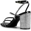 image:imageDREAM PAIRS Womens Heels Chunky Block Strappy Square Open Toe Ankle Buckle Heeled Sandals Wedding Party Dress Shoes IndieBlackrhinestone