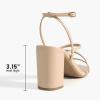 image:imageDREAM PAIRS Womens Heels Chunky Block Strappy Square Open Toe Ankle Buckle Heeled Sandals Wedding Party Dress Shoes IndieNude
