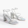 image:imageDREAM PAIRS Womens Heels Chunky Block Strappy Square Open Toe Ankle Buckle Heeled Sandals Wedding Party Dress Shoes IndieSilverrhinestone