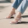 image:imageDREAM PAIRS Womens Heels Chunky Block Strappy Square Open Toe Ankle Buckle Heeled Sandals Wedding Party Dress Shoes IndieWhite