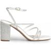 image:imageDREAM PAIRS Womens Heels Chunky Block Strappy Square Open Toe Ankle Buckle Heeled Sandals Wedding Party Dress Shoes IndieWhiterhinestone