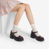 image:imageDREAM PAIRS Womens Mary Janes Shoes Platform Dress Low Heel Chunky Pumps Round Toe Ankle Strap Pumps Shoes Oxfords EstherBurgundypat