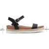 image:imageDREAM PAIRS Womens Open Toe Ankle Strap Espadrille Casual Flatform Platform Wedge SandalsBlackPu