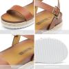 image:imageDREAM PAIRS Womens Open Toe Ankle Strap Espadrille Casual Flatform Platform Wedge SandalsBrownpu