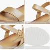 image:imageDREAM PAIRS Womens Open Toe Ankle Strap Espadrille Casual Flatform Platform Wedge SandalsGoldPu